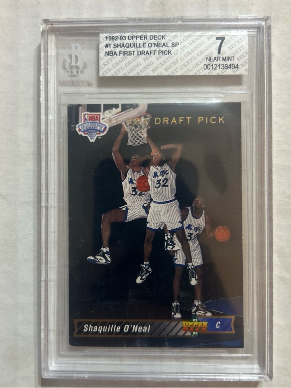 1992-93 Upper Deck #1 SP Shaquille O'Neal Magic Rookie RC - BGS 7